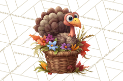 Whimsical Thanksgiving Turkey Clipart PNG, Holiday Turkeys Product Image 4