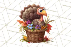 Whimsical Thanksgiving Turkey Clipart PNG, Holiday Turkeys Product Image 4