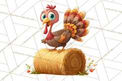 Whimsical Thanksgiving Turkey Clipart PNG, Holiday Turkeys Product Image 5