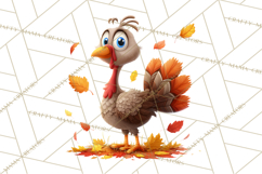 Whimsical Thanksgiving Turkey Clipart PNG, Holiday Turkeys Product Image 2