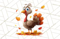 Whimsical Thanksgiving Turkey Clipart PNG, Holiday Turkeys Product Image 2