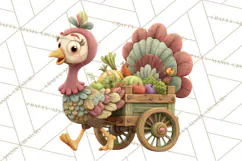 Whimsical Thanksgiving Turkey Clipart PNG, Holiday Turkeys Product Image 3
