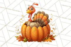 Whimsical Thanksgiving Turkey Clipart PNG, Holiday Turkeys Product Image 2