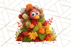 Whimsical Thanksgiving Turkey Clipart PNG, Holiday Turkeys Product Image 5