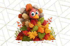 Whimsical Thanksgiving Turkey Clipart PNG, Holiday Turkeys Product Image 5