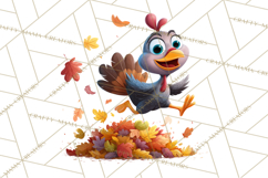 Whimsical Thanksgiving Turkey Clipart PNG, Holiday Turkeys Product Image 3