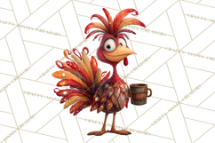 Whimsical Thanksgiving Turkey Clipart PNG, Holiday Turkeys Product Image 4