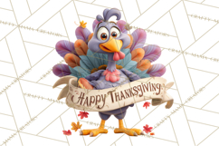 Whimsical Thanksgiving Turkey Clipart PNG, Holiday Turkeys Product Image 5