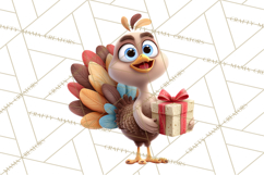 Whimsical Thanksgiving Turkey Clipart PNG, Holiday Turkeys Product Image 2