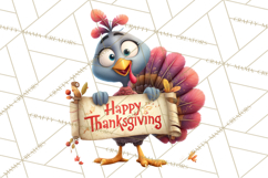 Whimsical Thanksgiving Turkey Clipart PNG, Holiday Turkeys Product Image 4