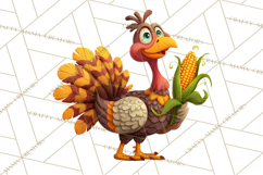 Whimsical Thanksgiving Turkey Clipart PNG, Holiday Turkeys Product Image 5