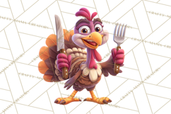 Whimsical Thanksgiving Turkey Clipart PNG, Holiday Turkeys Product Image 3