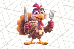 Whimsical Thanksgiving Turkey Clipart PNG, Holiday Turkeys Product Image 3