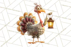 Whimsical Thanksgiving Turkey Clipart PNG, Holiday Turkeys Product Image 5