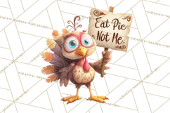 Whimsical Thanksgiving Turkey Clipart PNG, Holiday Turkeys Product Image 2