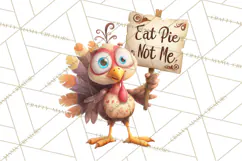 Whimsical Thanksgiving Turkey Clipart PNG, Holiday Turkeys Product Image 2