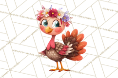 Whimsical Thanksgiving Turkey Clipart PNG, Holiday Turkeys Product Image 4