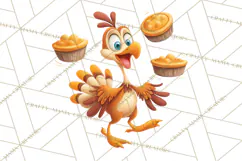Whimsical Thanksgiving Turkey Clipart PNG, Holiday Turkeys Product Image 5
