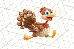 Whimsical Thanksgiving Turkey Clipart PNG, Holiday Turkeys Product Image 5