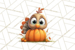 Whimsical Thanksgiving Turkey Clipart PNG, Holiday Turkeys Product Image 2