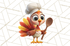 Whimsical Thanksgiving Turkey Clipart PNG, Holiday Turkeys Product Image 3