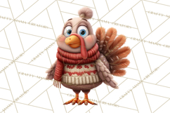 Whimsical Thanksgiving Turkey Clipart PNG, Holiday Turkeys Product Image 4