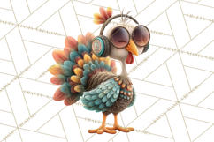 Whimsical Thanksgiving Turkey Clipart PNG, Holiday Turkeys Product Image 2