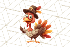 Whimsical Thanksgiving Turkey Clipart PNG, Holiday Turkeys Product Image 3