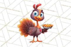 Whimsical Thanksgiving Turkey Clipart PNG, Holiday Turkeys Product Image 4