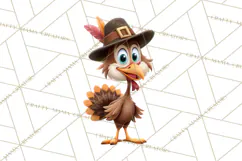 Whimsical Thanksgiving Turkey Clipart PNG, Holiday Turkeys Product Image 3