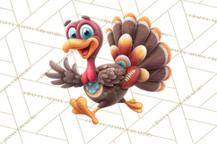 Whimsical Thanksgiving Turkey Clipart PNG, Holiday Turkeys Product Image 4