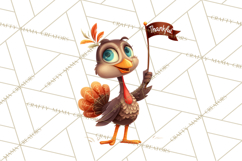 Whimsical Thanksgiving Turkey Clipart PNG, Holiday Turkeys Product Image 5
