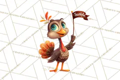 Whimsical Thanksgiving Turkey Clipart PNG, Holiday Turkeys Product Image 5
