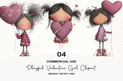 Playful Valentine Girl Clipart Product Image 1