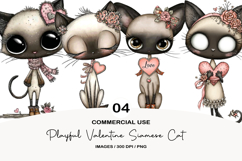 Playful Valentine Siamese Cat PNG Product Image 1