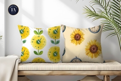 Playful Watercolor Sunflower Clocks Seamless Digital Paper Product Image 2