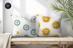 Playful Watercolor Sunflower Clocks Seamless Digital Paper Product Image 2
