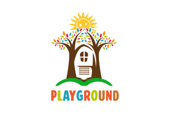 Playful Treehouse Kindergarten Logo Education and Fun Emblem Product Image 1