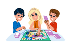 game playing board games vector Product Image 1
