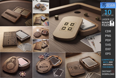 Playing Card Boxes Laser Cut Bundle | Card Cases | Engraved Product Image 1
