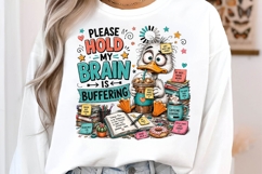 Please Hold My Brain Is Buffering Funny Duck PNG Art Product Image 3