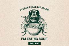 Please Leave Me Alone Im Eating Soup Housefly Meme SVG Product Image 1