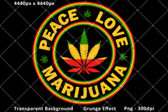 Rasta Colors Cannabis Weed Png Graphics Product Image 6