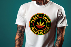 Peace Love Marijuana - Cannabis Weed Leaf Png Sublimation Product Image 4