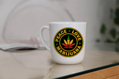 Peace Love Marijuana - Cannabis Weed Leaf Png Sublimation Product Image 5