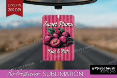 Plum Vintage Fruit Air Freshener PNG Summer PNG Sublimation Product Image 1