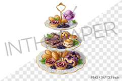 Plum Dessert Plate Stand PNG Illustration Dessert Product Image 1