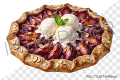 Plum Galette PNG Illustration Dessert Product Image 1