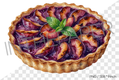 Plum Tart PNG Illustration Dessert Clipart Backing Pie Product Image 1