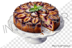 Plum Upside-Down Cake PNG Illustration Dessert Clipart tart Product Image 1